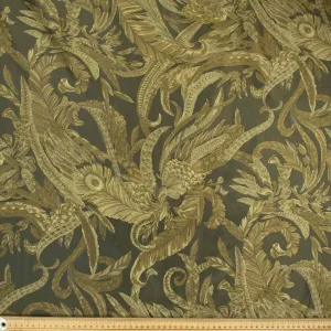 Printed Lining Design-38 Dark Gold Feather on Brown