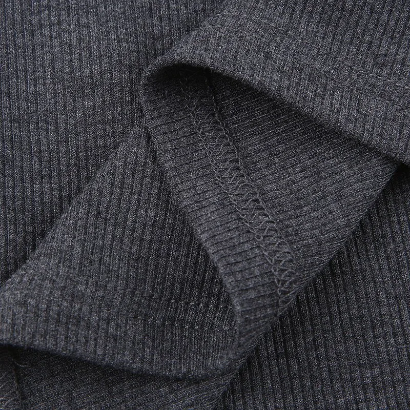Ribbed Knitted Ruched Folds Long Dress