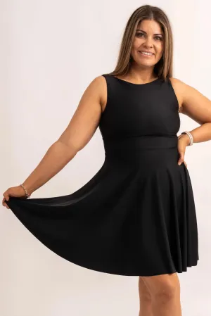 Silky Reversible Comfort Crop Mini Dress - Black