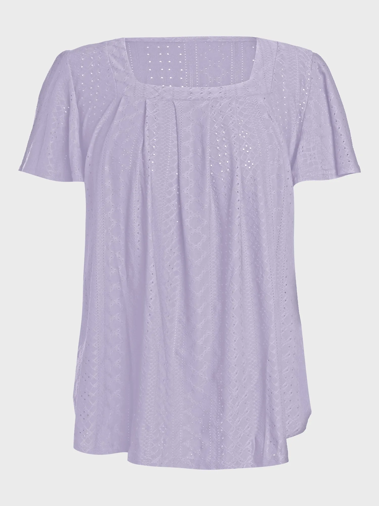 Square Collar Jacquard Swallowtail Tshirt