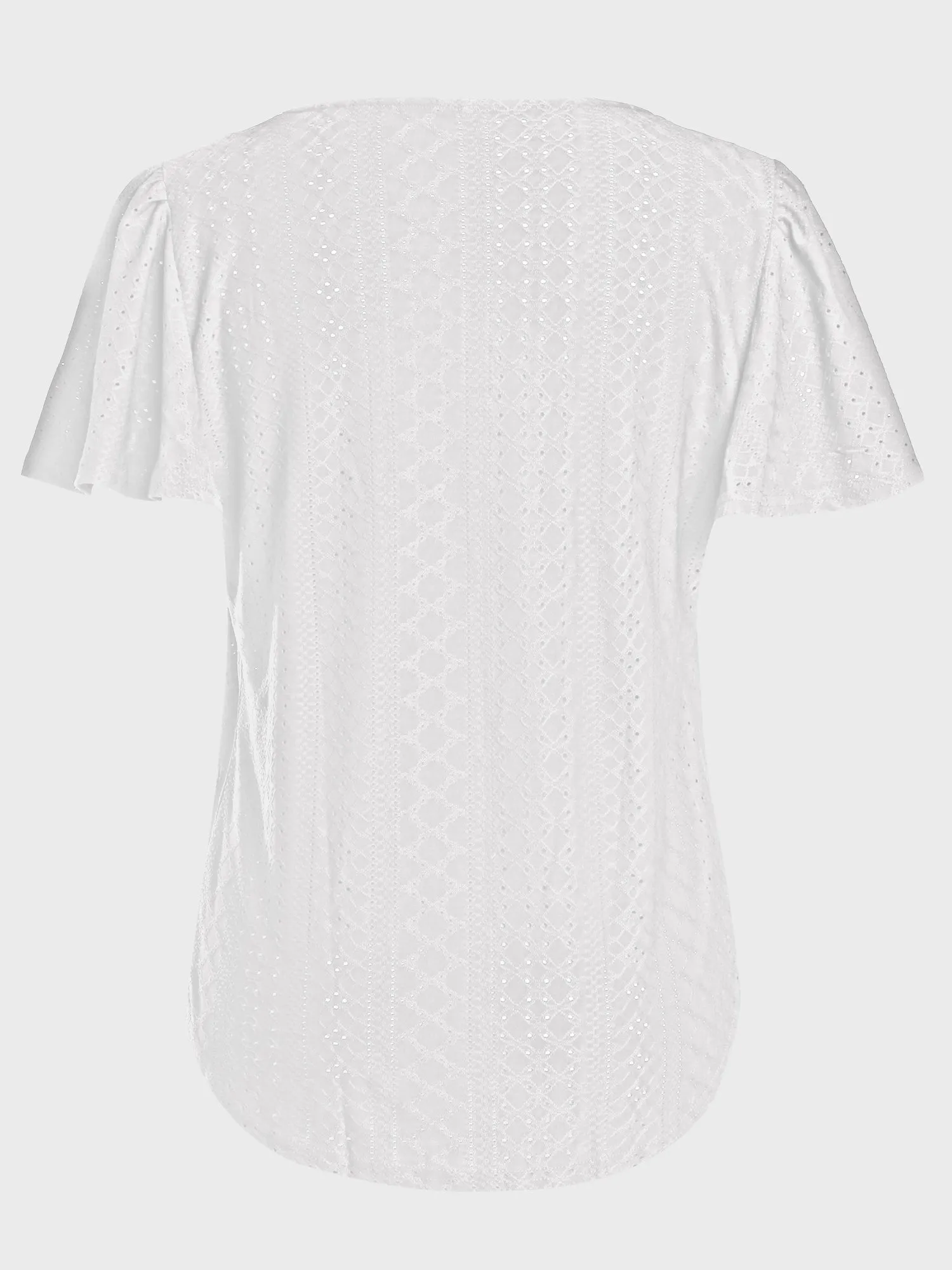 Square Collar Jacquard Swallowtail Tshirt