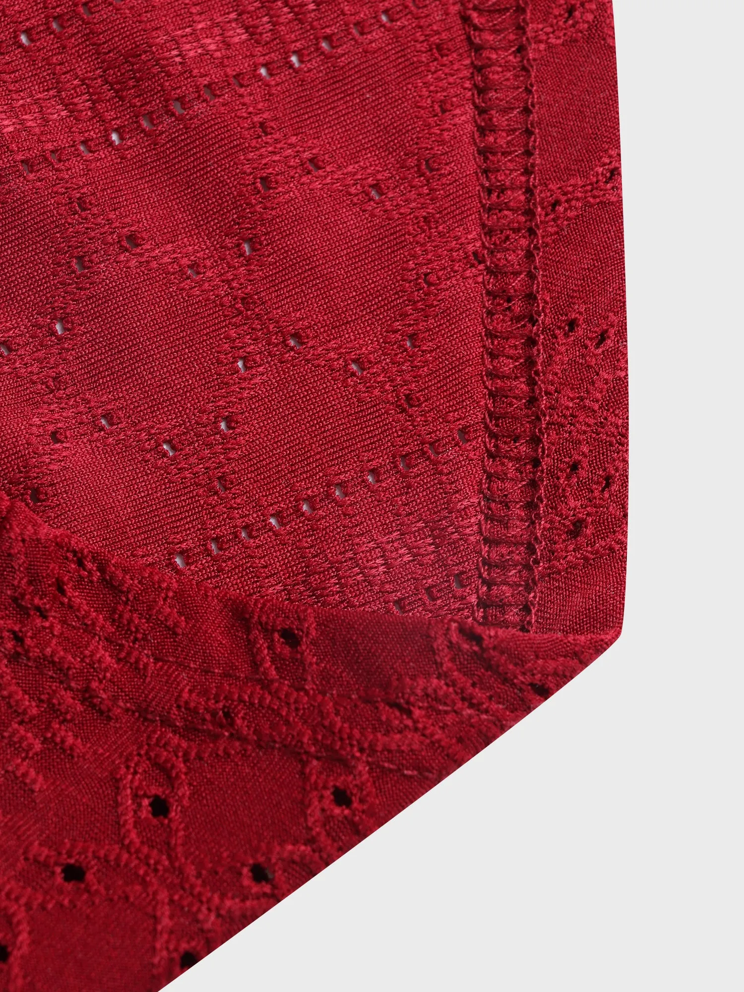 Square Collar Jacquard Swallowtail Tshirt