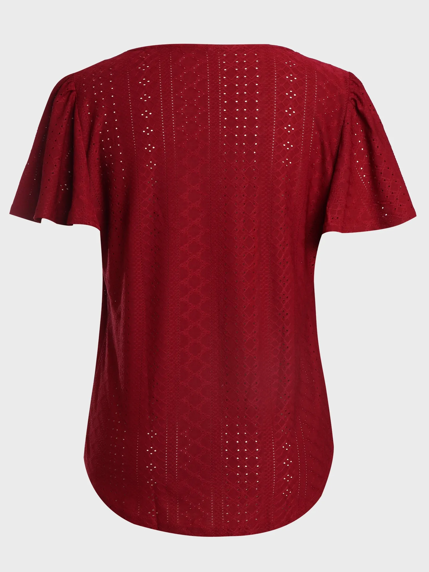 Square Collar Jacquard Swallowtail Tshirt