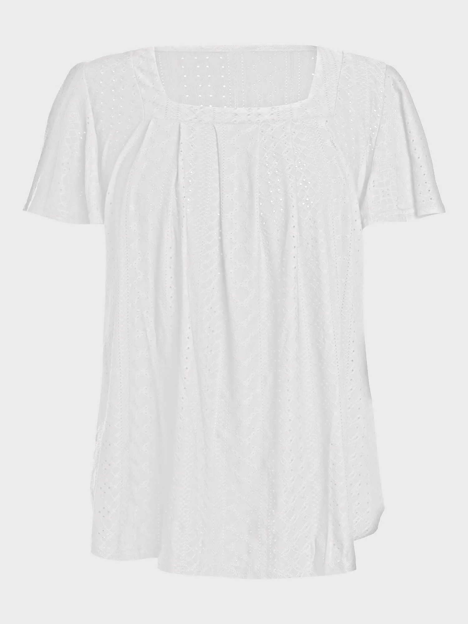 Square Collar Jacquard Swallowtail Tshirt