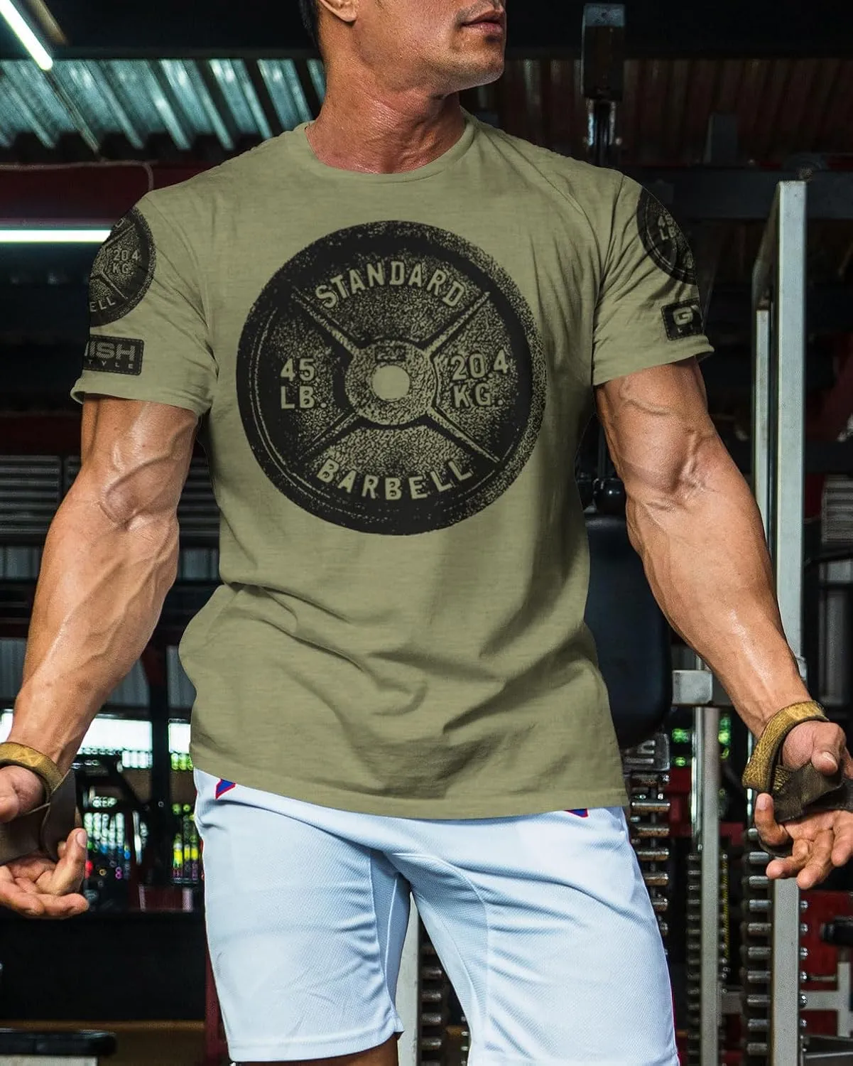 Squat Bench Deadlift Repeat Workout Shirts for Men Weight Plate Gym T-Shirt