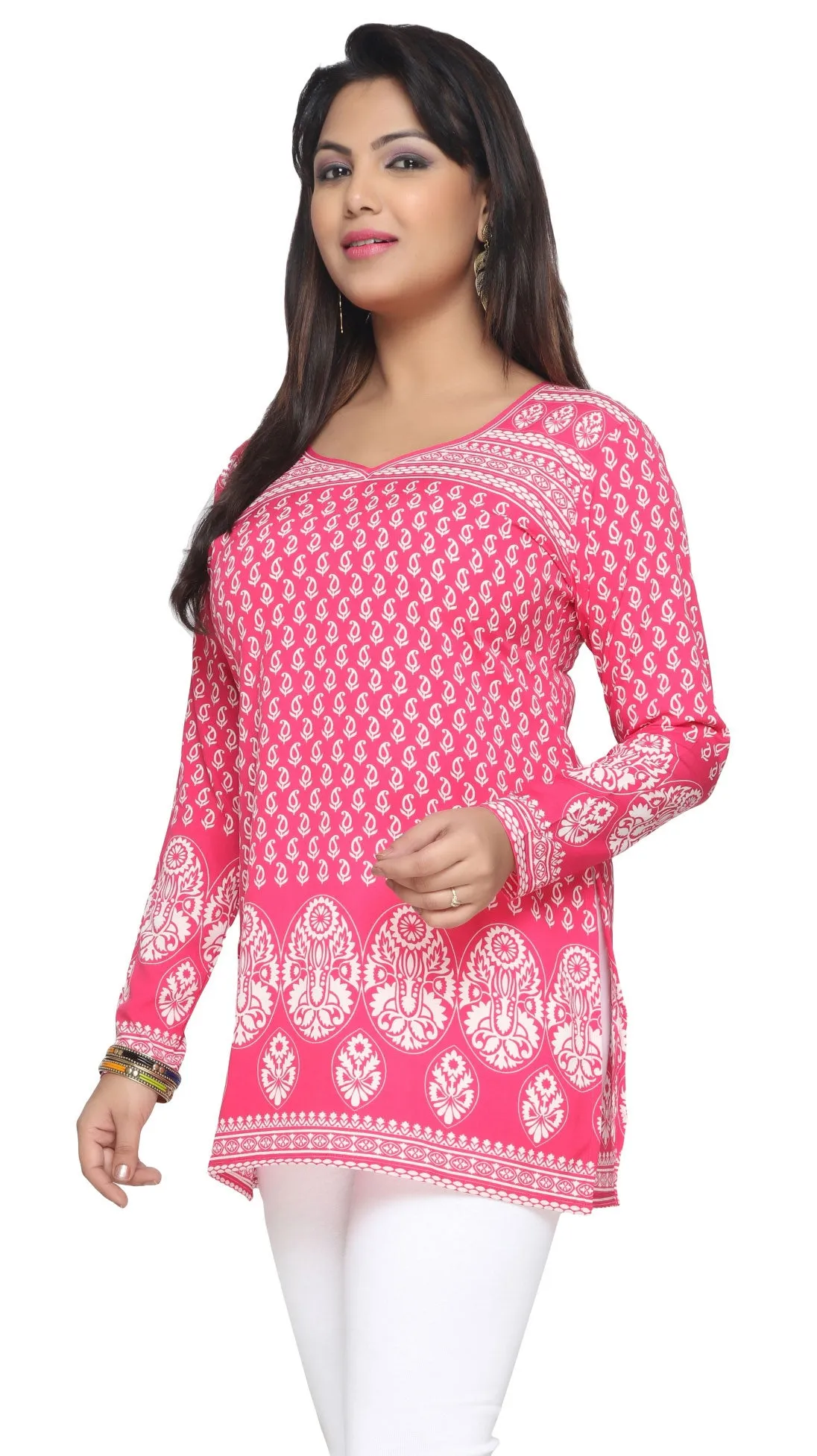 Stylish Pink Kurti for Women – Indian Kurta Tops