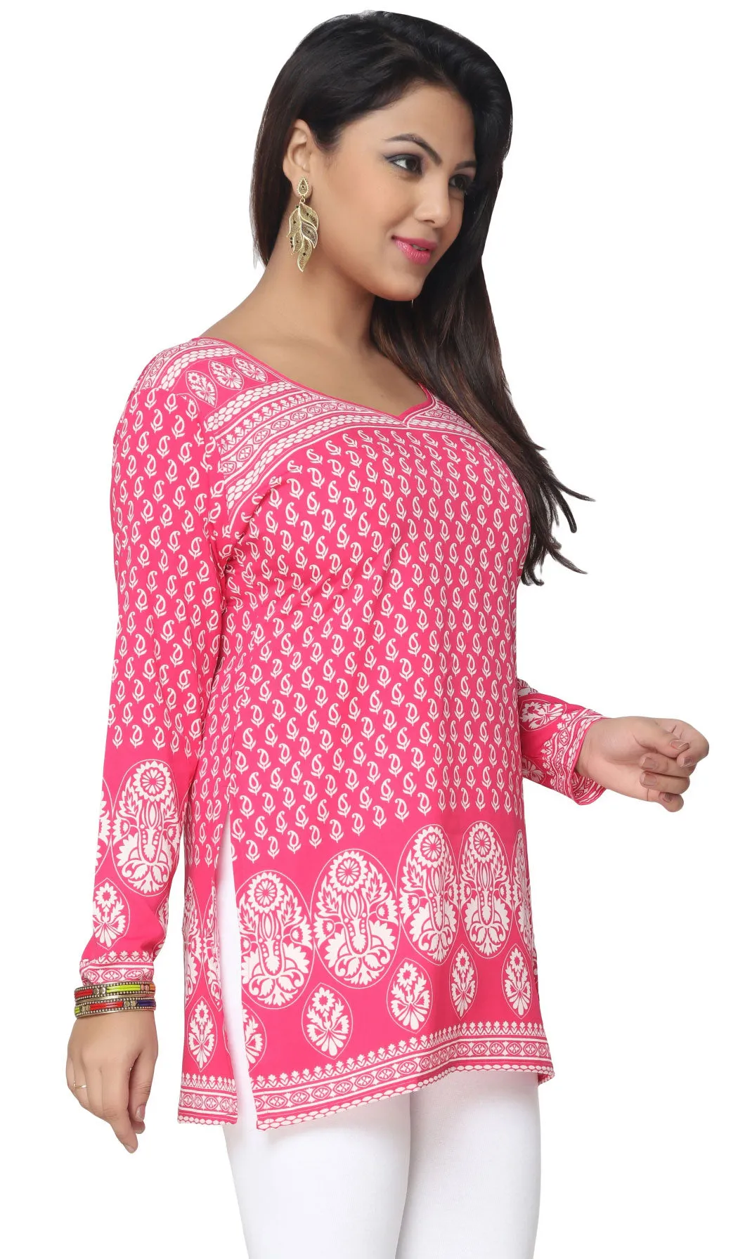 Stylish Pink Kurti for Women – Indian Kurta Tops
