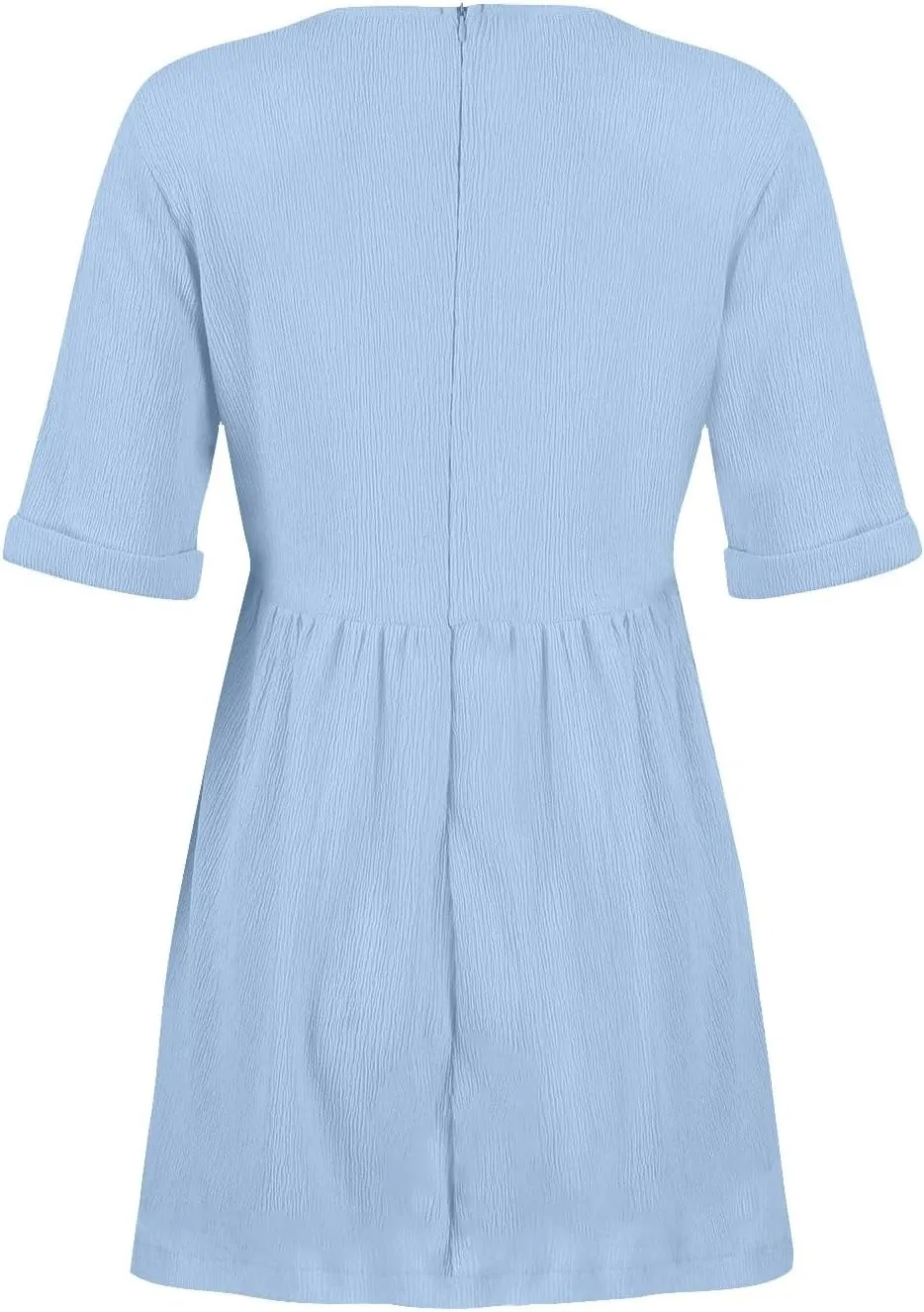 Summer Dresses for Women 2024 Trendy Casual V-Neck Short Sleeve Solid Sundress Loose Comfy Beach Dress with Pockets