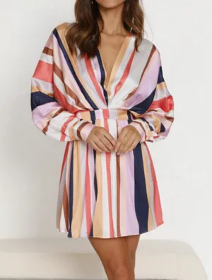 TastyHottie - Women Fashion Colorful Striped Short Flare Mini Dress