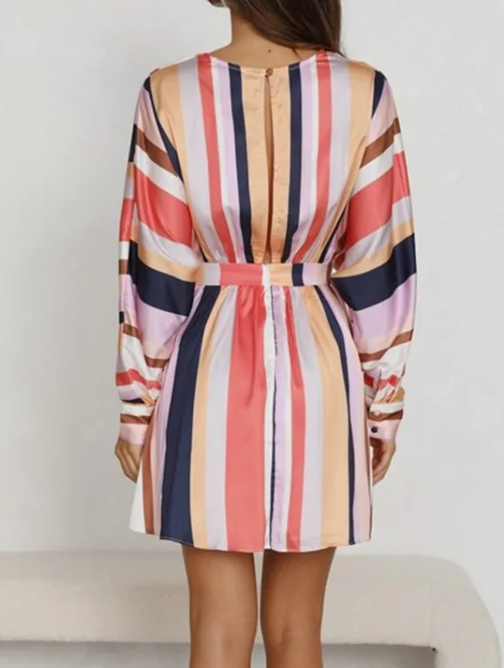 TastyHottie - Women Fashion Colorful Striped Short Flare Mini Dress