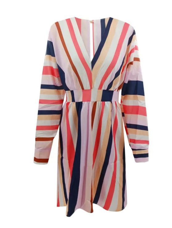 TastyHottie - Women Fashion Colorful Striped Short Flare Mini Dress