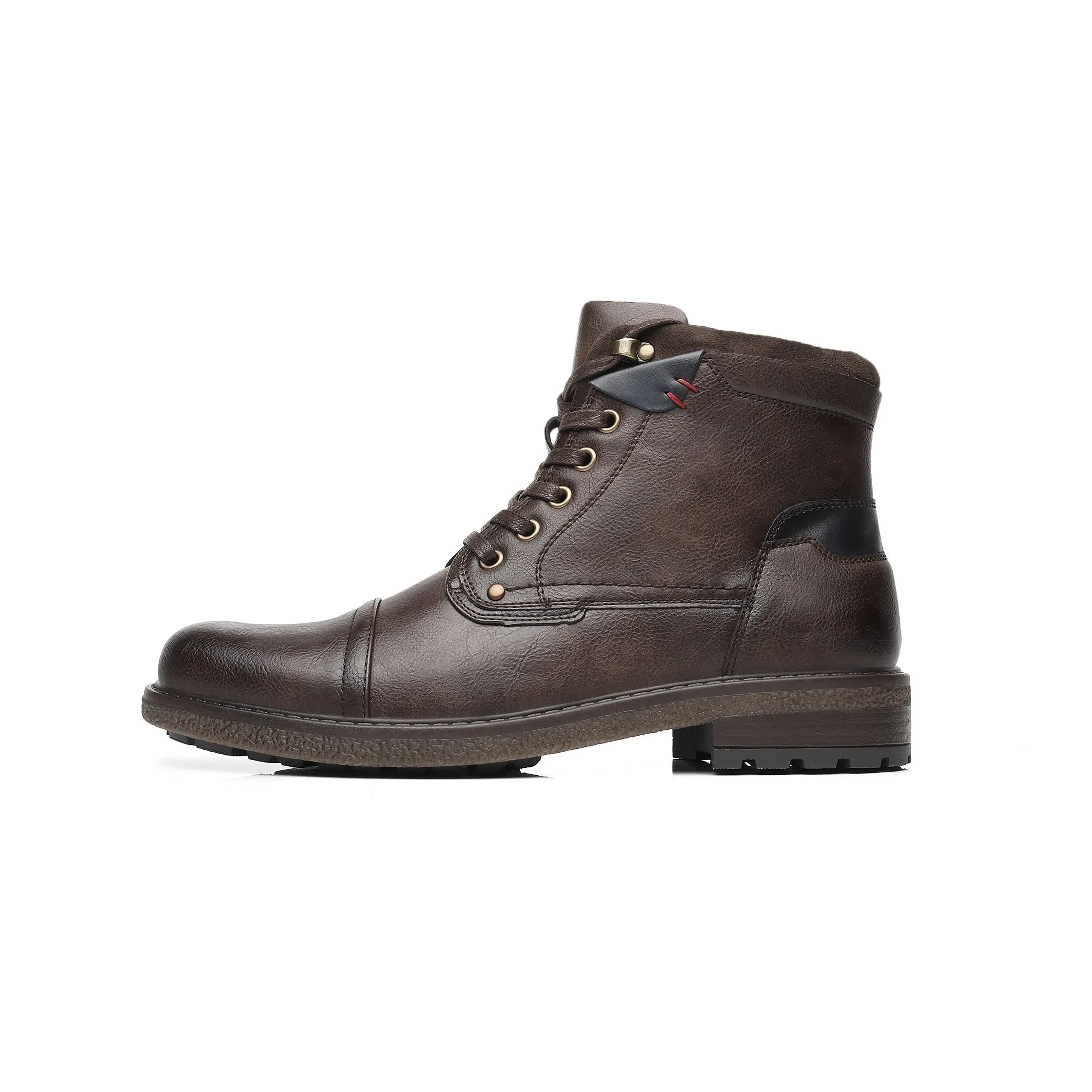 West Louis Designer Office Formal Round-Toe Leather Boots