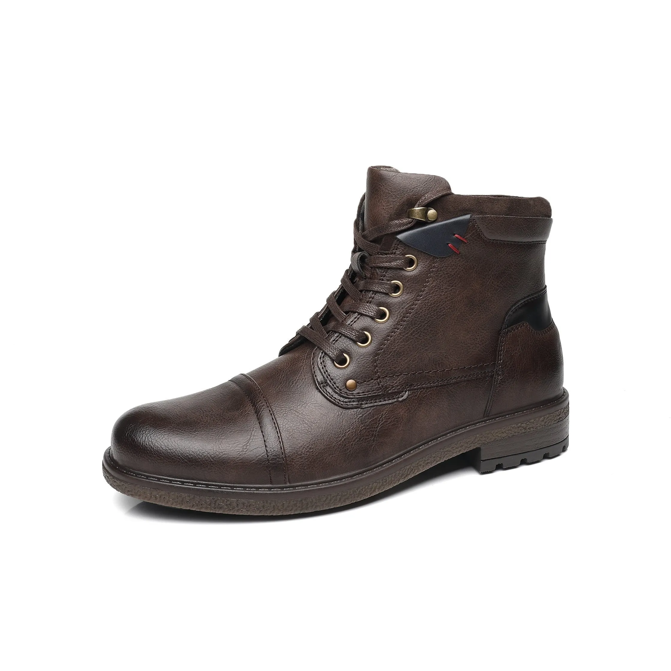 West Louis Designer Office Formal Round-Toe Leather Boots