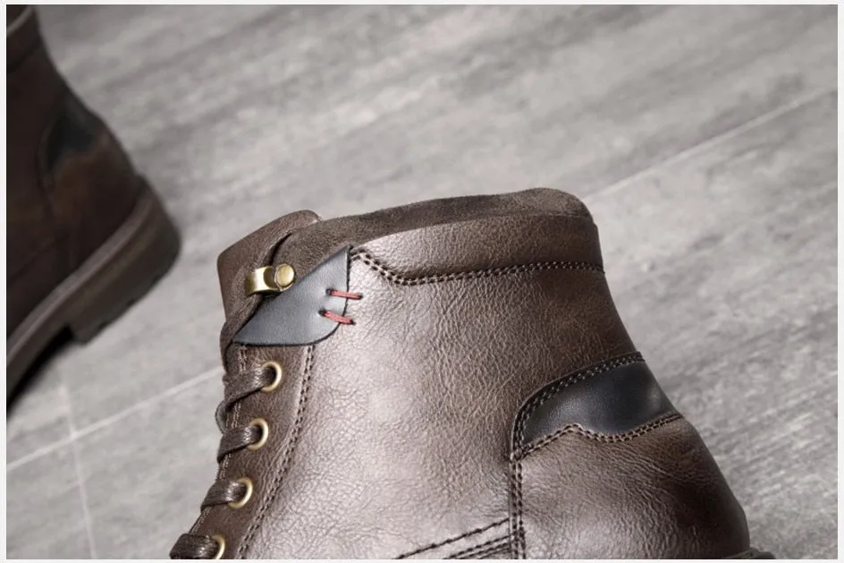 West Louis Designer Office Formal Round-Toe Leather Boots