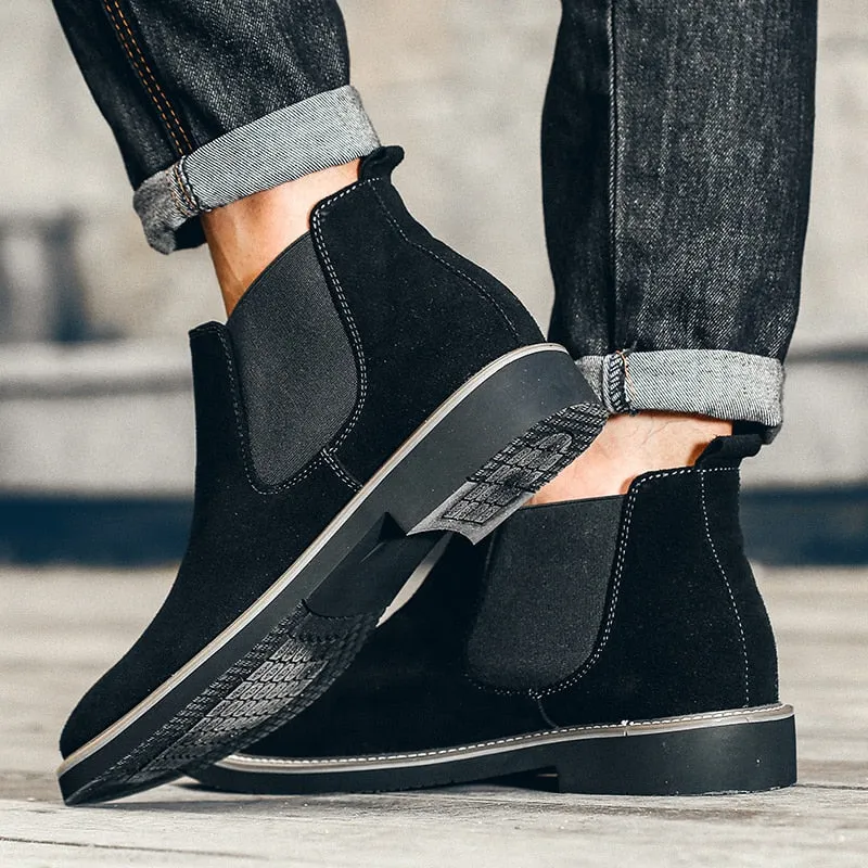 West Louis Designer Pointed Toe Suede Chelsea Boots