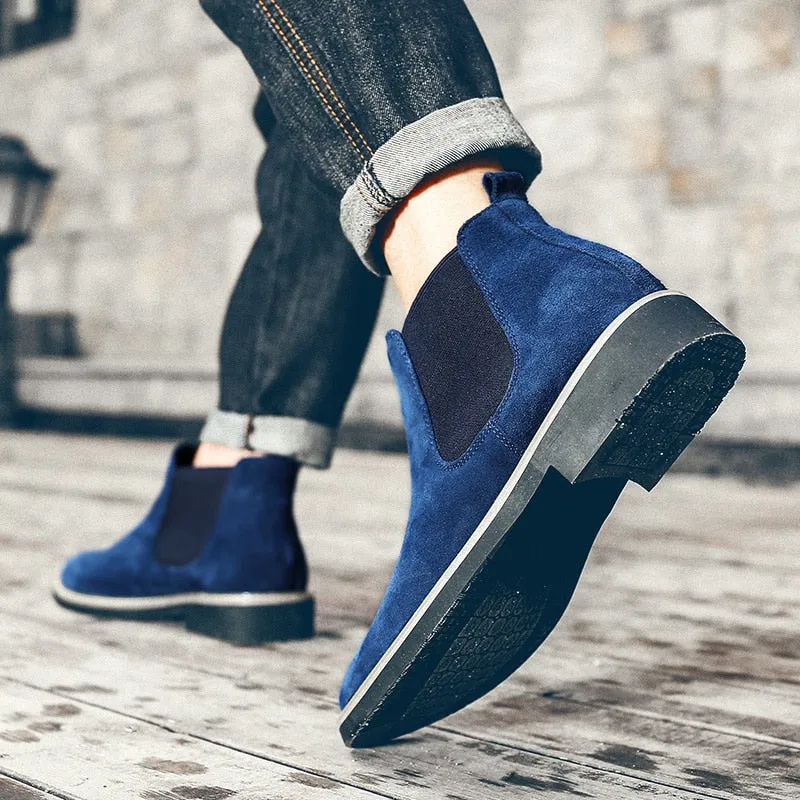West Louis Designer Pointed Toe Suede Chelsea Boots
