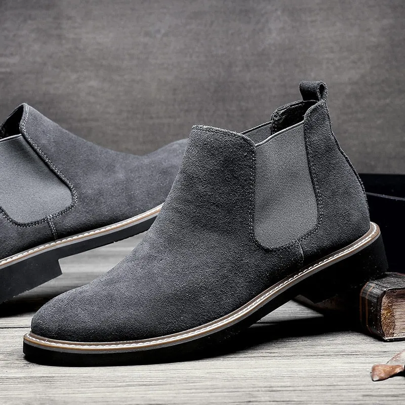 West Louis Designer Pointed Toe Suede Chelsea Boots
