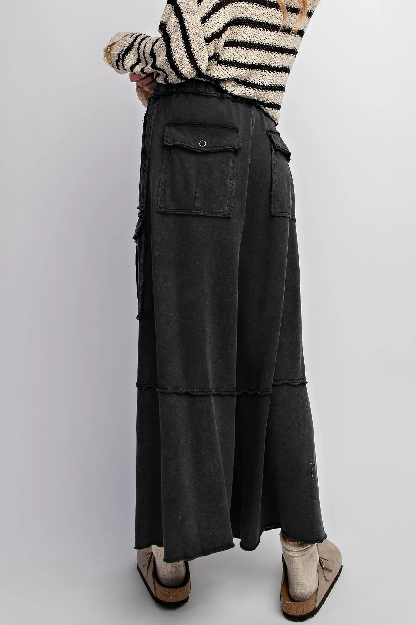 Wide Leg Mineral Wash Pants