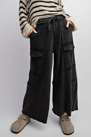 Wide Leg Mineral Wash Pants