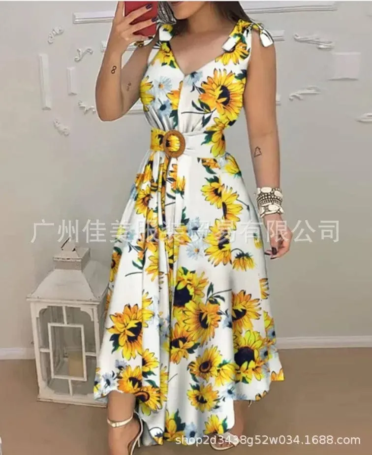 Women  Sleeveless V Neck Backless Folds A Line  Camisole Dresses