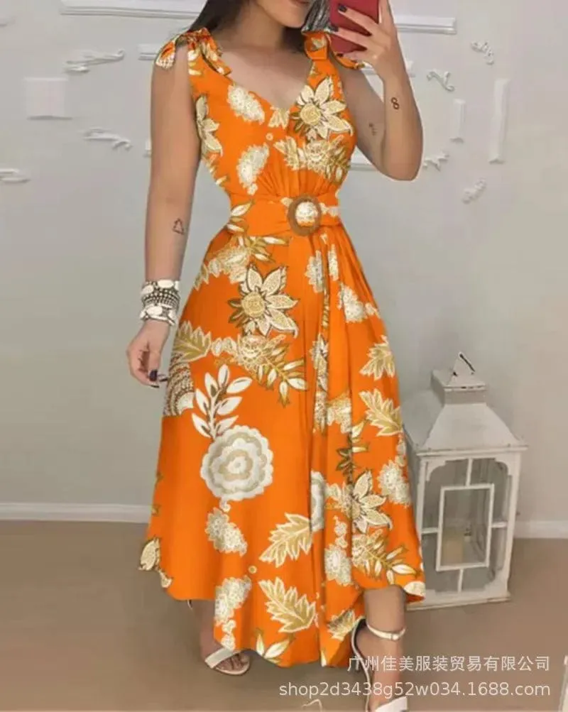 Women  Sleeveless V Neck Backless Folds A Line  Camisole Dresses