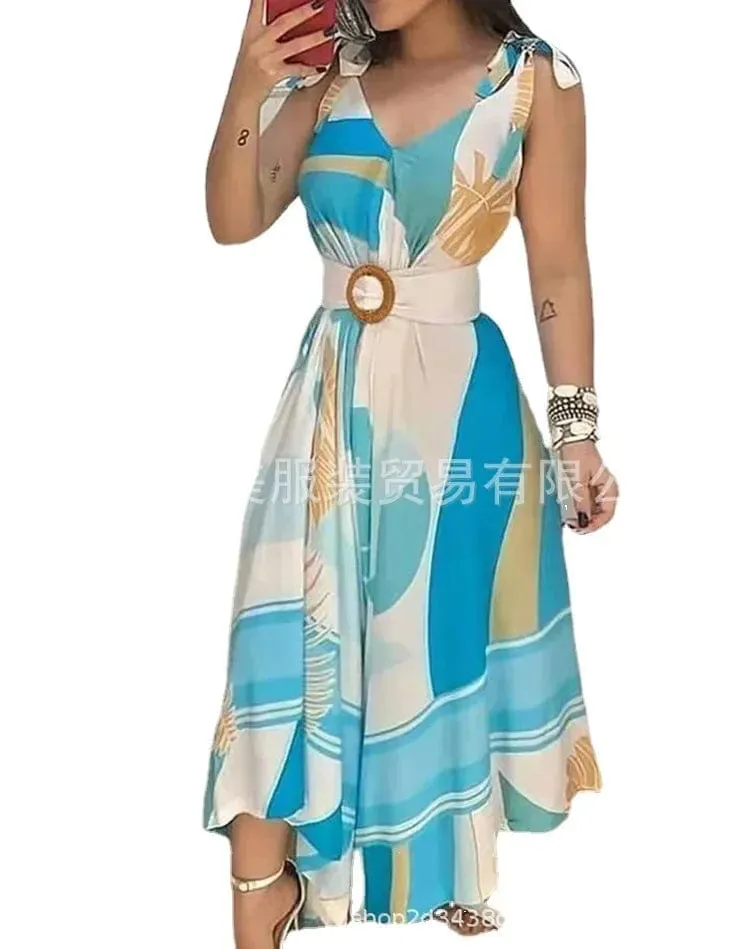 Women  Sleeveless V Neck Backless Folds A Line  Camisole Dresses