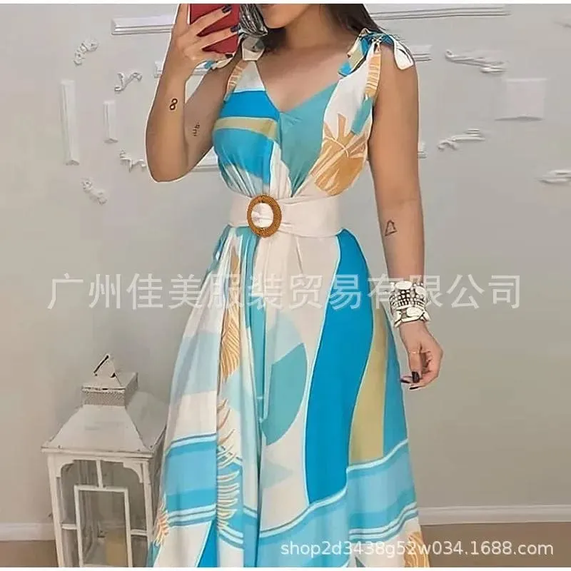Women  Sleeveless V Neck Backless Folds A Line  Camisole Dresses