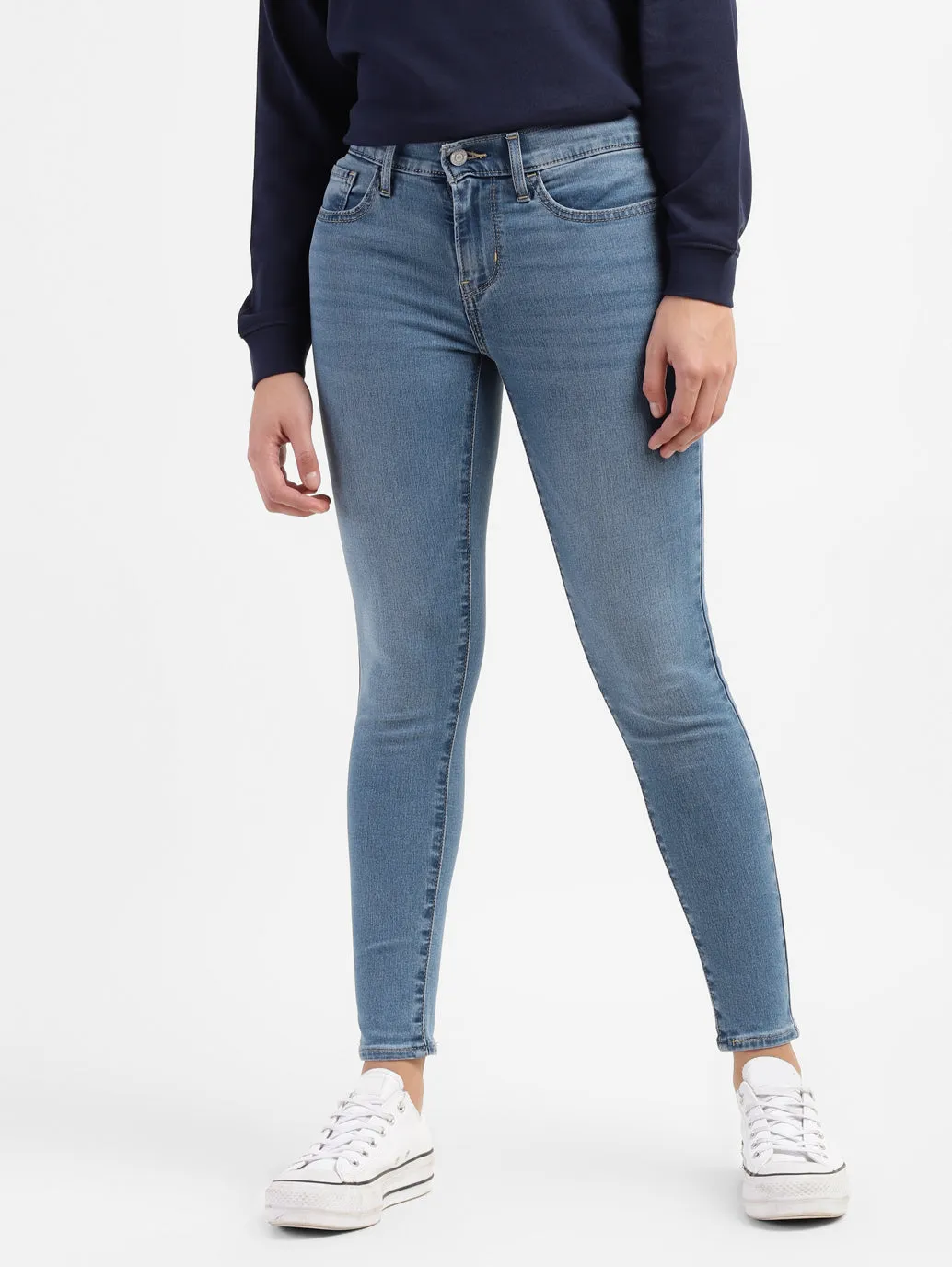 Women's 710 Blue Super Skinny Fit High Rise Jeans
