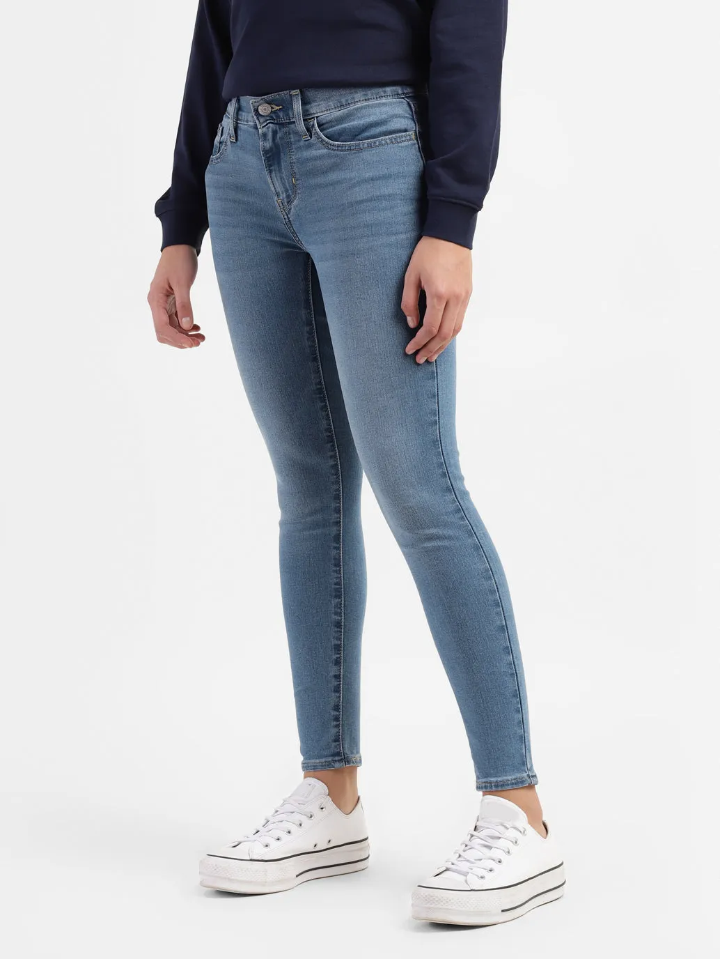 Women's 710 Blue Super Skinny Fit High Rise Jeans