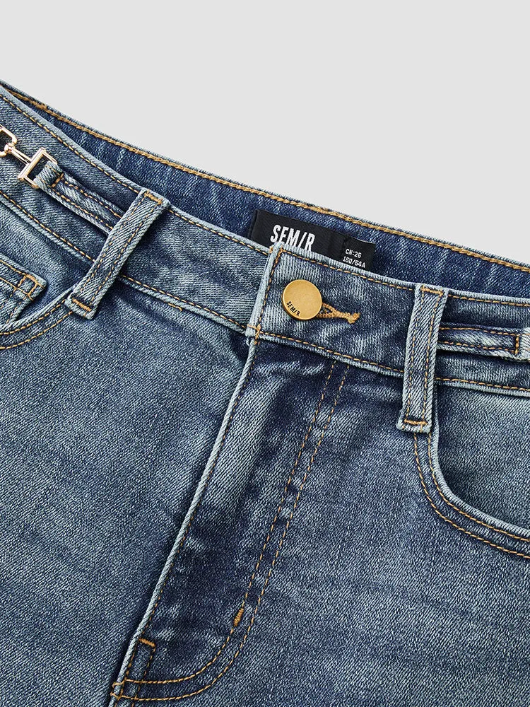 Women's blue and gray bell bottoms