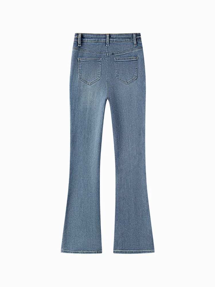 Women's blue and gray bell bottoms