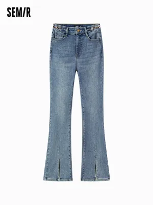 Women's blue and gray bell bottoms