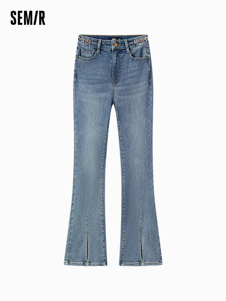 Women's blue and gray bell bottoms