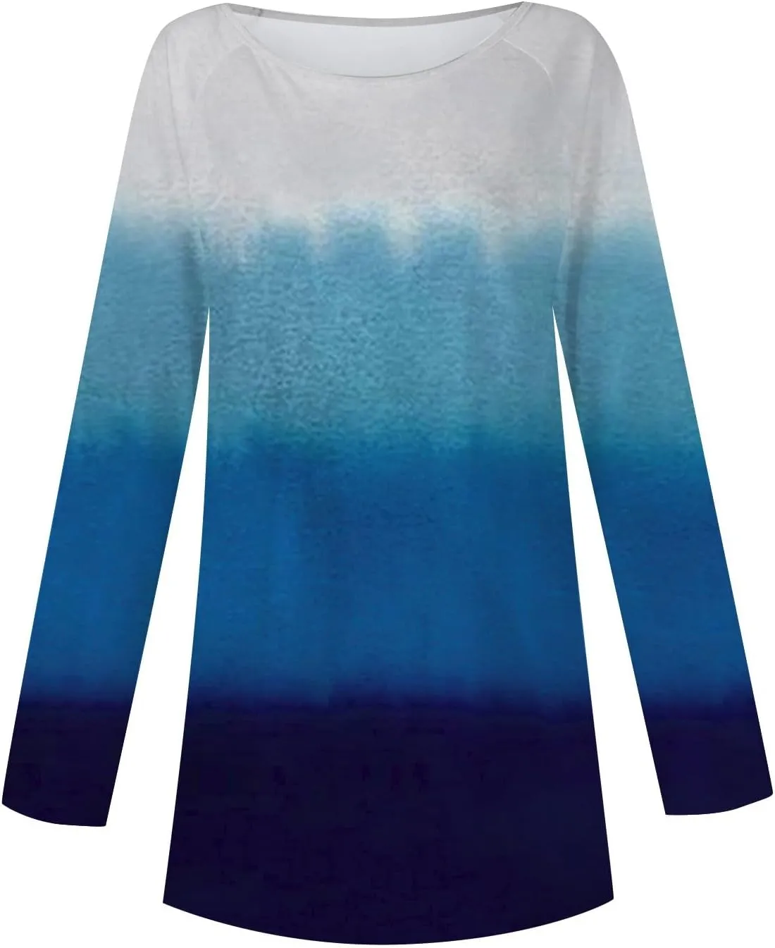 Women's Fall Long Sleeve T-Shirts Crewneck Gradient Printing Tops Oversize Outfits Blouse Sweatshirt 2024