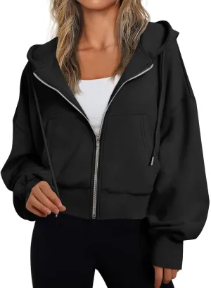 Womens Oversized Full Zip Up Hoodie with Pockets Fleece Sweatshirt Fall Winter Warm Casual Loose Apparel Clothes