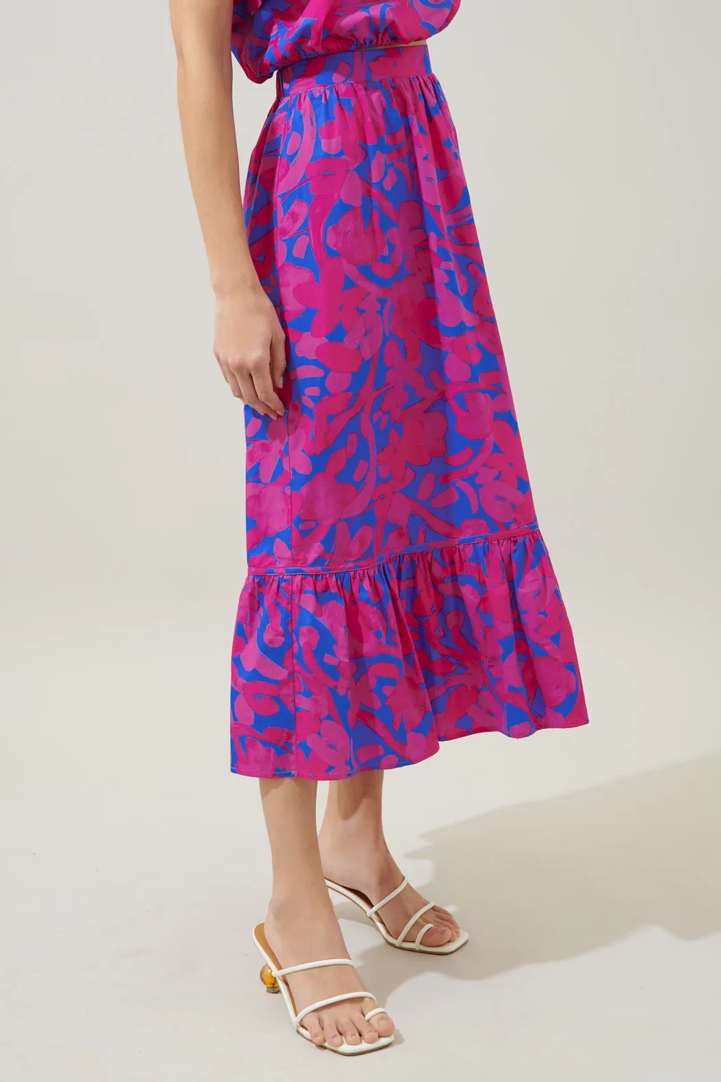 Yeraldi Berry Tatchi Ruffle Midi Skirt